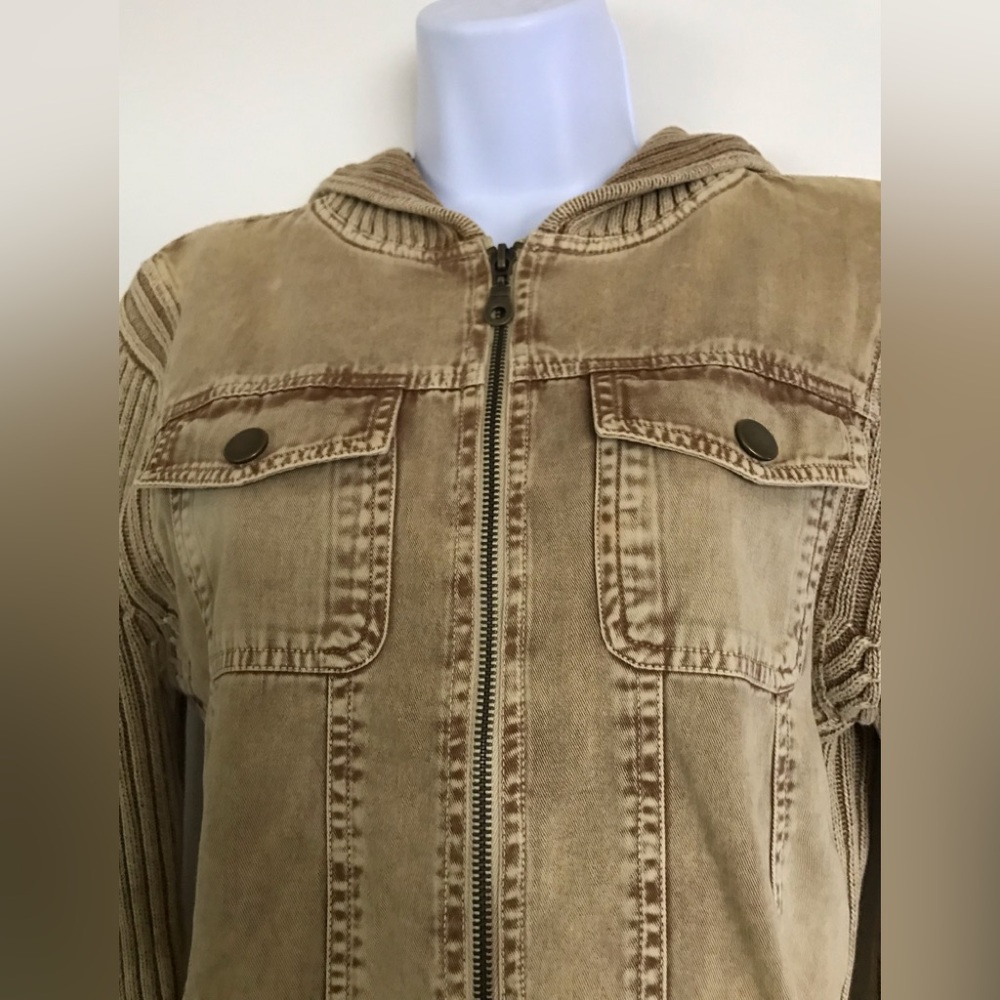 east side westside size L hooded Beige jacket closed in the front with zipper - Picture 5 of 14